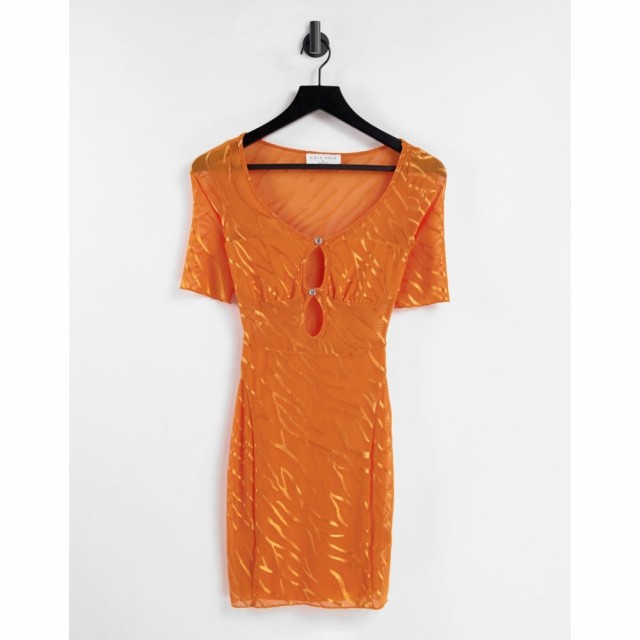 エイス アワー EI8TH HOUR レディース ボディコンドレス タイト ワンピース・ドレス Ei8Th Hour Cut Out Bodycon Mini Dress In Orange Z