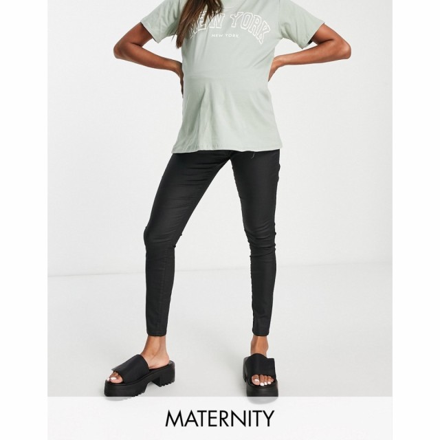 トップショップ マタニティー Topshop Maternity レディース ジーンズ・デニム ボトムス・パンツ Over Bump Coated Joni Jean In Black