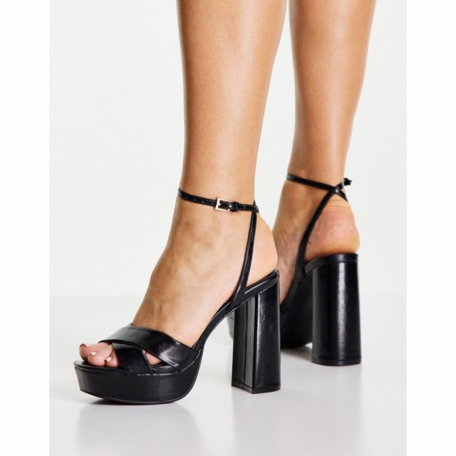 ミス セルフリッジ Miss Selfridge レディース サンダル・ミュール シューズ・靴 Stomp Black Cross Strap Chunky Heel Sandal ブラック