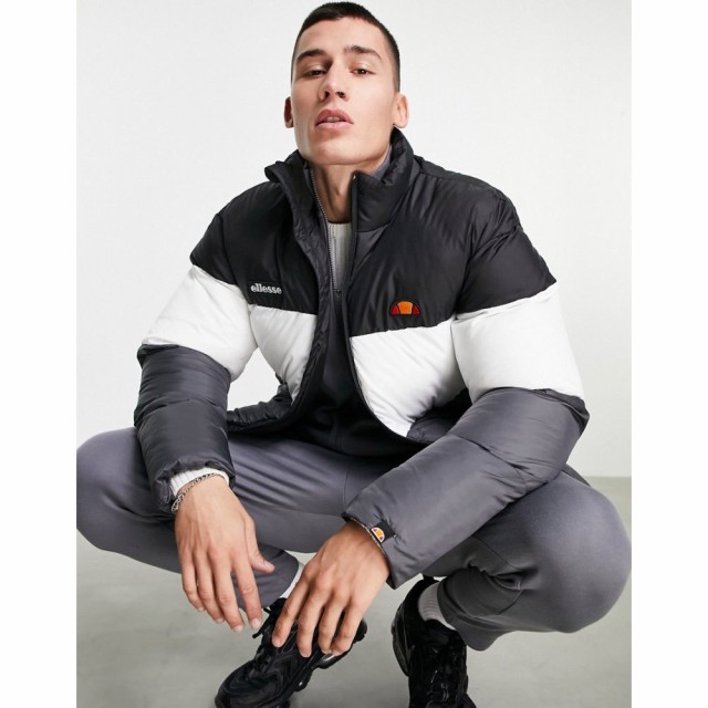 エレッセ ellesse メンズ ダウン・中綿ジャケット アウター Colour Block Puffer In Grey And Black Exclusive To Asos グレー