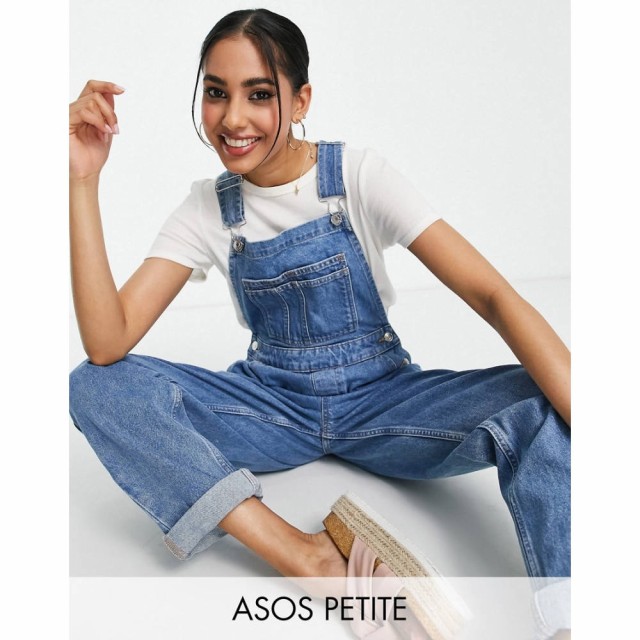 エイソス ASOS Petite レディース オーバーオール ボトムス・パンツ Petite Original Denim Dungarees In Midwash ブルー