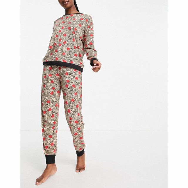 ダナ キャラン ニューヨーク DKNY レディース パジャマ・上下セット インナー・下着 Soft Sweat And Jogger Lounge Set In Animal Heart