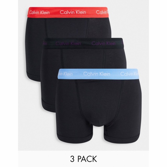 カルバンクライン Calvin Klein メンズ ボクサーパンツ インナー・下着 3 Pack Cotton Stretch Trunks In Black ブラック