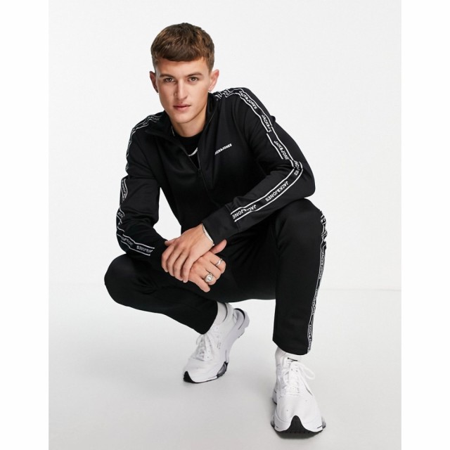 ジャック アンド ジョーンズ Jack and Jones メンズ ジャージ アウター Core Tracksuit With Taping In Black ブラック