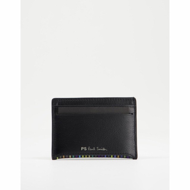 ポールスミス PS Paul Smith メンズ カードケース・名刺入れ カードホルダー Leather Stripe Logo Card Holder In Black ブラック