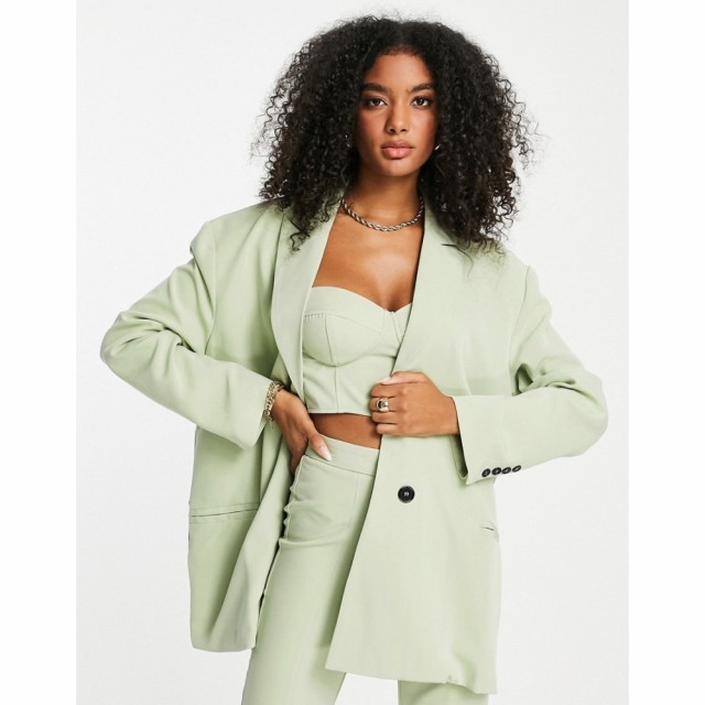 エクストロ アンド ヴェール Extro and Vert レディース スーツ・ジャケット アウター Super Slouchy Blazer Co-Ord In Green リーフグリ