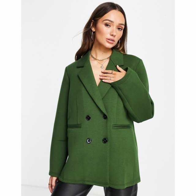 エクストロ アンド ヴェール Extro and Vert レディース スーツ・ジャケット アウター Oversize Jersey Blazer Co-Ord In Dark Green