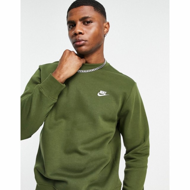 ナイキ Nike メンズ スウェット・トレーナー トップス Club Crew Neck Sweatshirt In Khaki グリーン