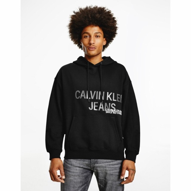 カルバンクライン Calvin Klein Jeans メンズ パーカー トップス Urban Back Graphic Hoodie In Black ブラック