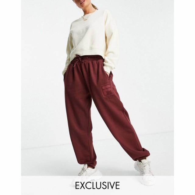 フィラ Fila レディース ジョガーパンツ ボトムス・パンツ Oversized Joggers With Tonal Branding In Red レッド