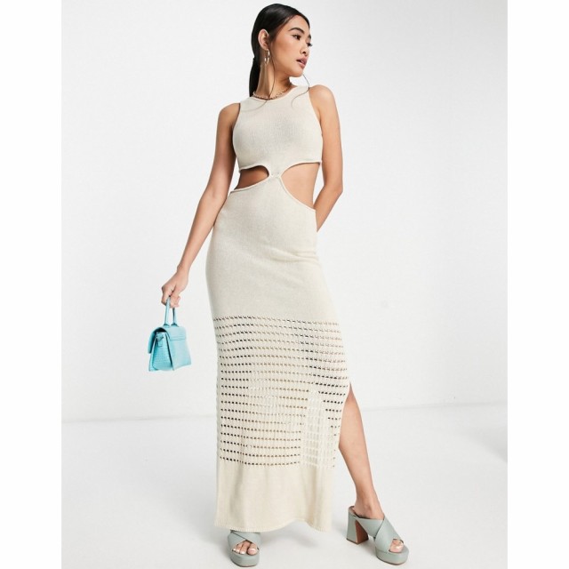 フォースandレックレス 4th and Reckless レディース ビーチウェア ワンピース・ドレス Cut Out Maxi Knitted Beach Dress In Sand サン