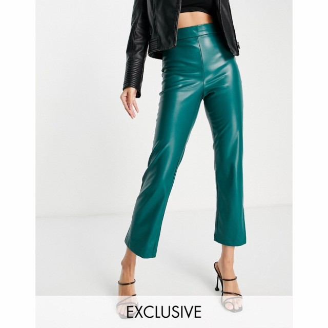 バルドー Bardot レディース ボトムス・パンツ Super High-Waisted Pu Trouser In Forest Green フォレストグリーン