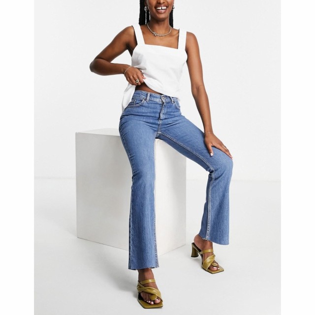 エイソス ASOS DESIGN レディース ジーンズ・デニム ボトムス・パンツ High Rise 70S Stretch Flare Jeans In Midwash グレー