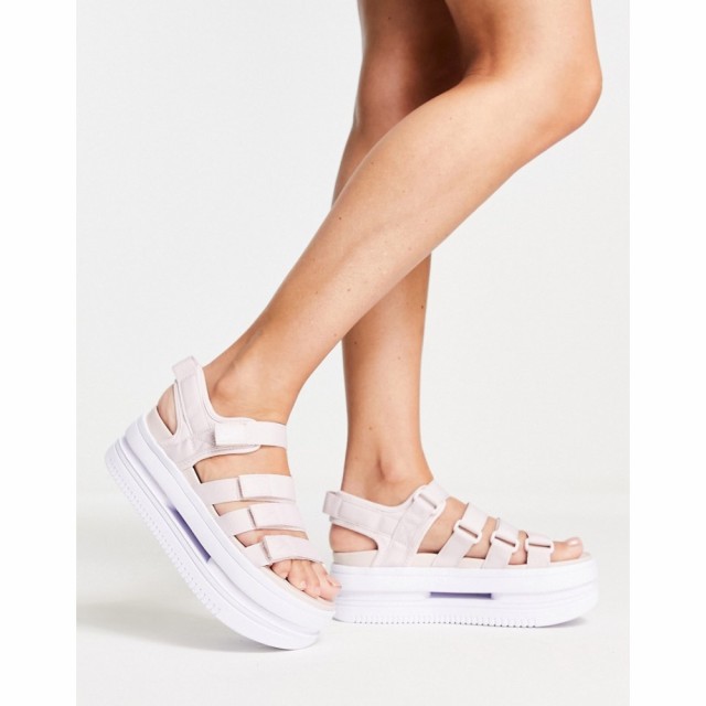 ナイキ Nike レディース サンダル・ミュール 厚底 シューズ・靴 Icon Classic Flatform Sandals In Barely Rose And White ライトピンク