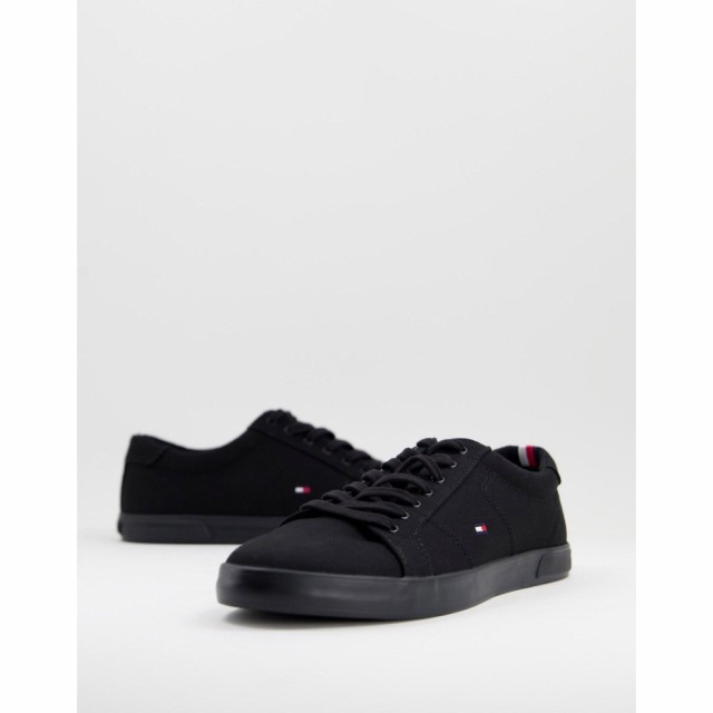 トミー ヒルフィガー Tommy Hilfiger メンズ スニーカー シューズ・靴 Harlow Canvas Trainers In Black ブラック