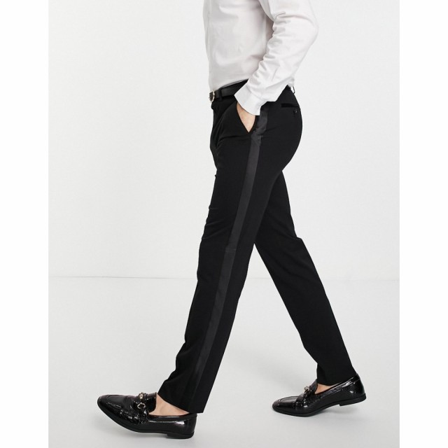 トップマン Topman メンズ スラックス タキシード スキニー ボトムス・パンツ Skinny Tuxedo Trousers In Black ブラック