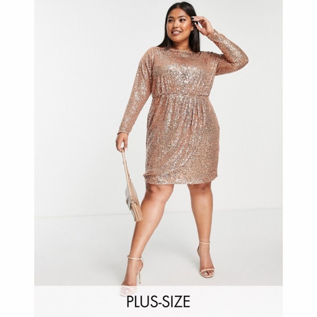 フォーエバーニュー Forever New Curve レディース ワンピース ラップドレス ミニ丈 ワンピース・ドレス Wrap Front Sequin Mini Dress I