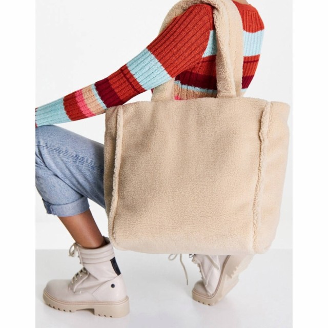 フォーエバーニュー Forever New レディース トートバッグ バッグ Borg Oversized Tote Bag In Beige クリーム