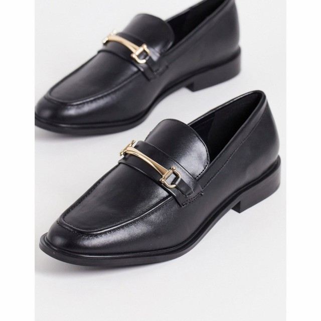 フォーエバーニュー Forever New レディース ローファー・オックスフォード フラット シューズ・靴 Flat Loafer Shoes With Gold Buckle