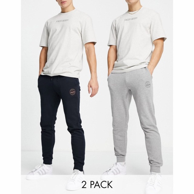 ジャック アンド ジョーンズ Jack and Jones メンズ ジョガーパンツ ボトムス・パンツ Intelligence 2 Pack Joggers With Logo In Light