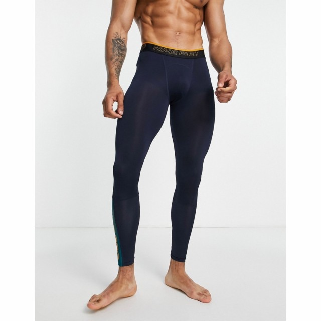 ナイキ Nike Training メンズ タイツ・スパッツ ドライフィット インナー・下着 Nike Pro Training Dri-Fit Swoosh Leggings In Navy And