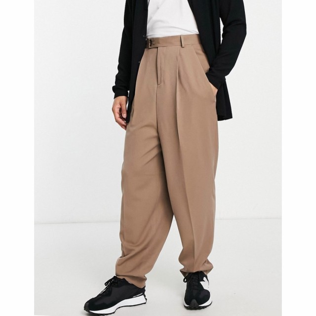 エイソス ASOS DESIGN メンズ ボトムス・パンツ Balloon Smart Trousers In Stone ベージュ