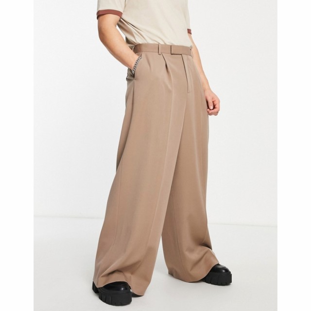 エイソス ASOS DESIGN メンズ ボトムス・パンツ Extreme Wide Smart Trousers In Stone ベージュ