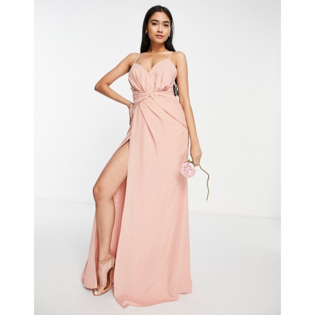 エイソス ASOS DESIGN レディース パーティードレス キャミワンピ ワンピース・ドレス Bridesmaid Cami Maxi Dress With Pleat Detail Sk