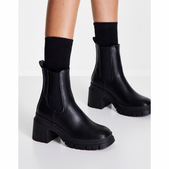 エイソス ASOS DESIGN レディース ブーツ チェルシーブーツ シューズ・靴 Rio Mid-Heeled Chelsea Boots In Black ブラック