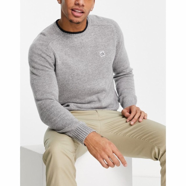 カルバンクライン Calvin Klein Golf メンズ ゴルフ トップス Chunky Crew Neck Jumper In Grey グレー