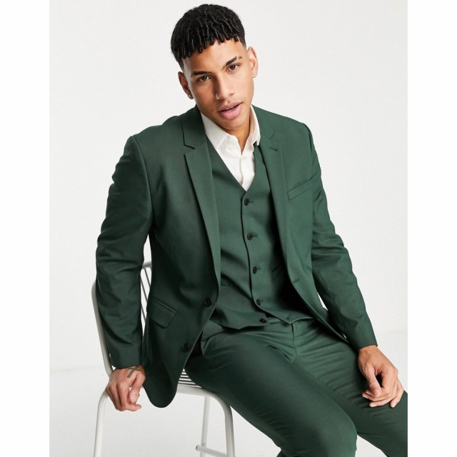 エイソス ASOS DESIGN メンズ スーツ・ジャケット アウター Skinny Suit Jacket In Forest Green