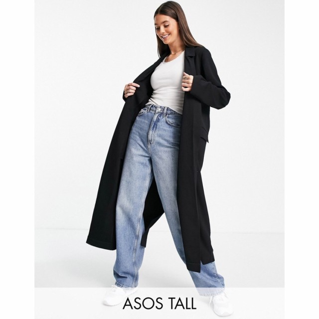 エイソス ASOS Tall レディース ジャケット アウター Tall Soft Duster In Black ブラック