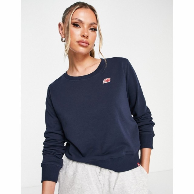 ニューバランス New Balance レディース スウェット・トレーナー トップス Small Logo Sweatshirt In Navy ネイビー