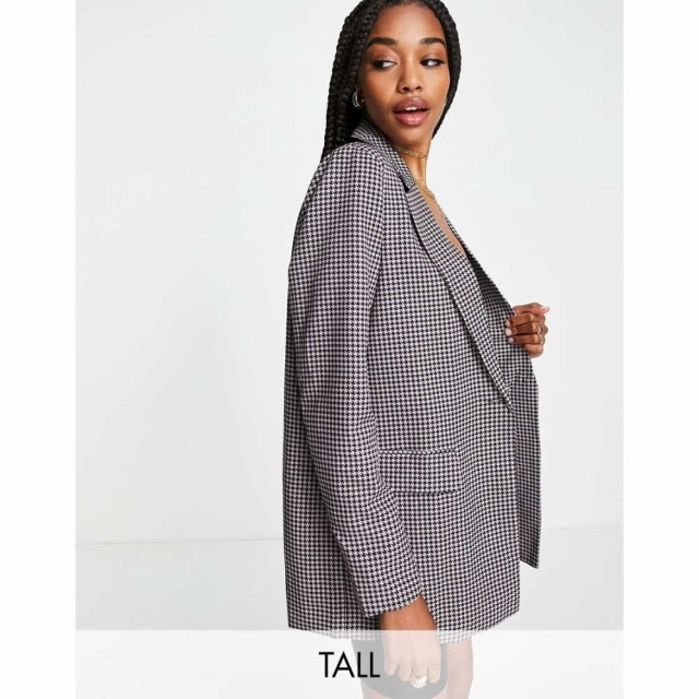 ミスガイデッド Missguided Tall レディース スーツ・ジャケット アウター Co-Ord Houndstooth Blazer In Pink ピンク