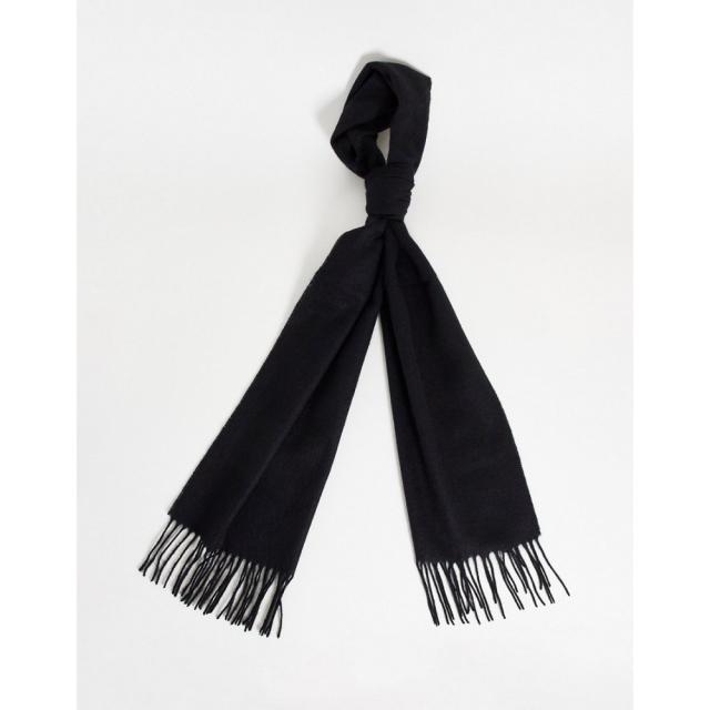 安い購入 エイソス Asos Design メンズ マフラー スカーフ ストール Lambswool Blend Scarf In Black ブラック セール Paradisiahotel Bj