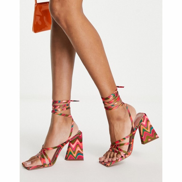 エイソス ASOS DESIGN レディース サンダル・ミュール シューズ・靴 Nura Strappy Block Heeled Sandals In Multi マルチプリント