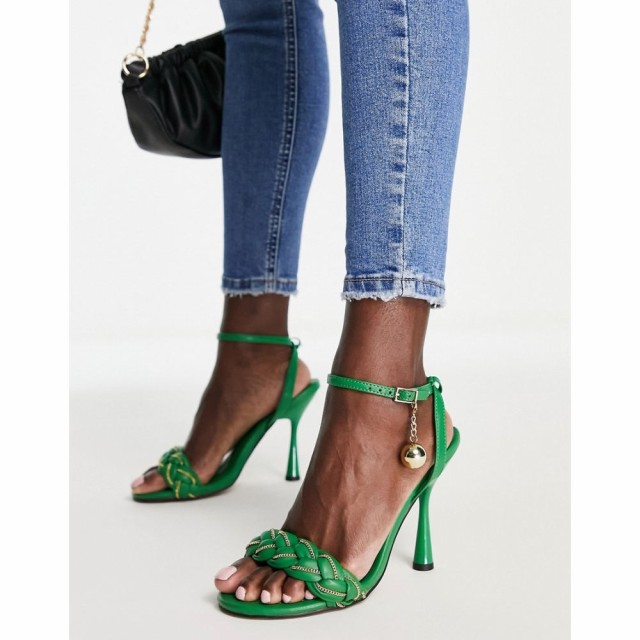 エイソス ASOS DESIGN レディース サンダル・ミュール シューズ・靴 Noa Plaited Round Toe High Heeled Sandals In Green グリーン