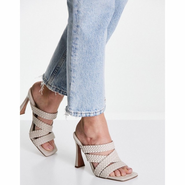 エイソス ASOS DESIGN レディース サンダル・ミュール シューズ・靴 Nuclear Woven Strappy High Heeled Mules In Off White オフホワイ