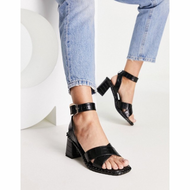 エイソス ASOS DESIGN レディース サンダル・ミュール シューズ・靴 Hayward Block Heeled Mid Sandals In Black ブラック