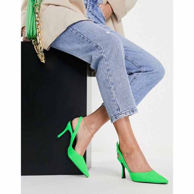 エイソス ASOS DESIGN レディース ヒール ピンヒール シューズ・靴 Samber Slinback Stiletto Heels In Green ネオングリーン