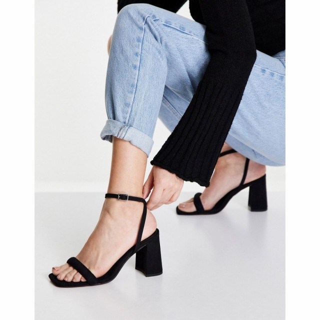 エイソス ASOS DESIGN レディース サンダル・ミュール シューズ・靴 Hilton Barely There Block Heeled Sandals In Black ブラック