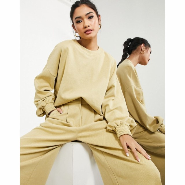 エイソス ASOS EDITION レディース トップス ロング Longline Top In Textured Jersey In Camel キャメル