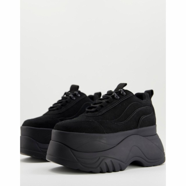 エイソス ASOS DESIGN レディース スニーカー 厚底 シューズ・靴 Devoid Chunky Flatform Trainers In Black