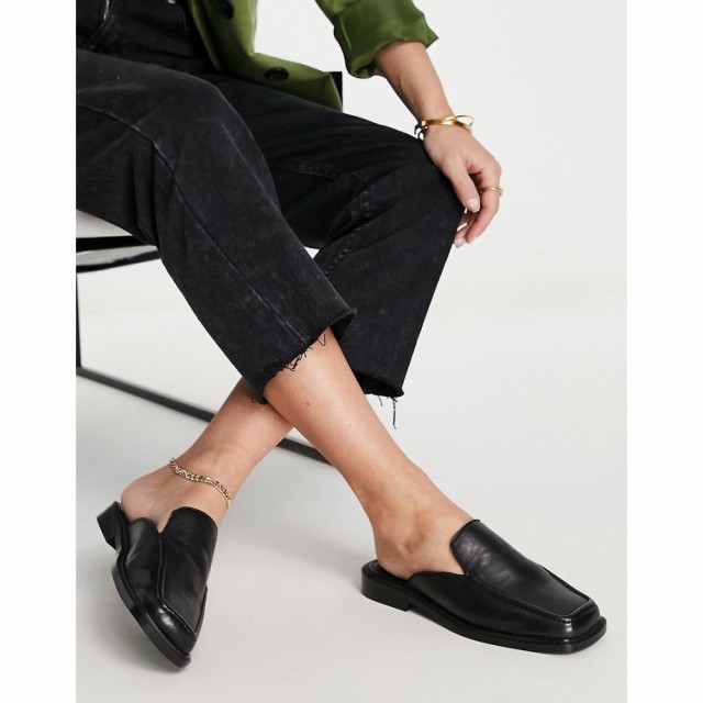 エイソス ASOS DESIGN レディース ローファー・オックスフォード フラット ミュール シューズ・靴 Mascot Leather Loafer Flat Mules In