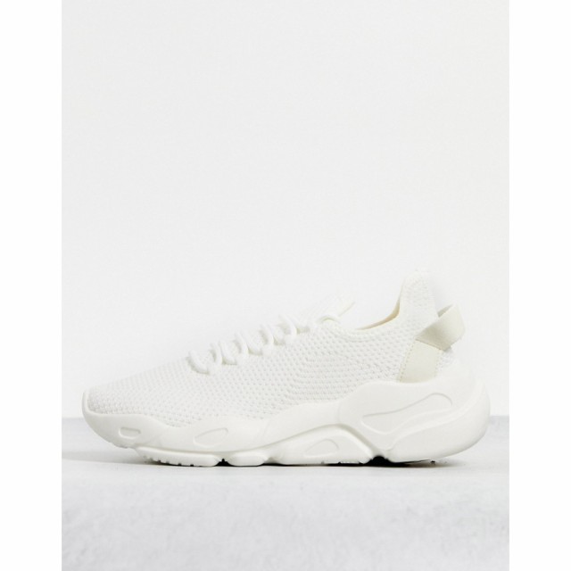 エイソス ASOS DESIGN レディース スニーカー レースアップ シューズ・靴 Dexter Chunky Knit Lace Up Trainers In White ホワイト