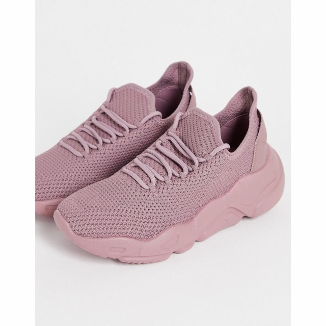 エイソス ASOS DESIGN レディース スニーカー レースアップ シューズ・靴 Dexter Chunky Knit Lace Up Trainers In Rose ローズ