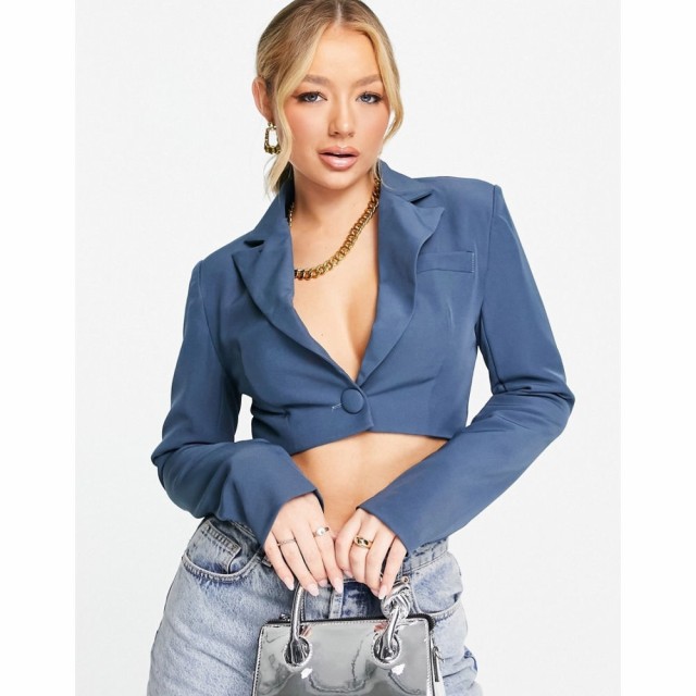 クラブエル ロンドン Club L London レディース スーツ・ジャケット アウター Cropped Blazer Co Ord In Petrol Blue ブルー