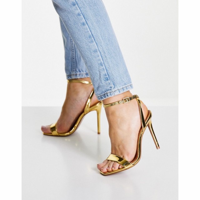 エイソス ASOS DESIGN レディース サンダル・ミュール シューズ・靴 Neva Barely There Heeled Sandals In Gold ゴールド