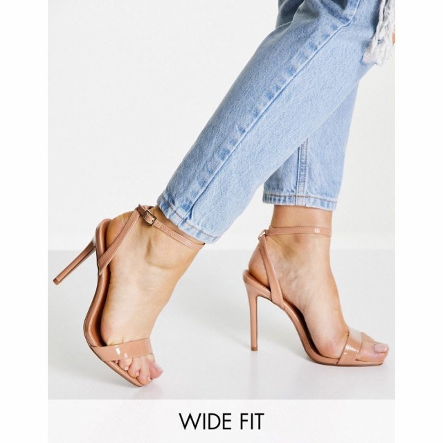 エイソス ASOS DESIGN レディース サンダル・ミュール シューズ・靴 Wide Fit Neva Barely There Heeled Sandals In Beige