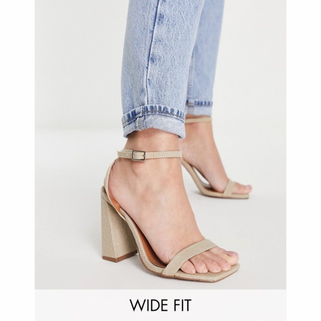 エイソス ASOS DESIGN レディース サンダル・ミュール シューズ・靴 Wide Fit Nora Barely There Block Heeled Sandals In Natural